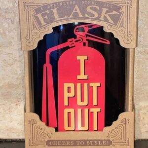 8oz. Flask, by Trixie & Milo fire hydrant “I PUT OUT”
